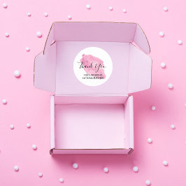 Vattenfärg Enkel Rosa Tack för små företag Runt Klistermärke