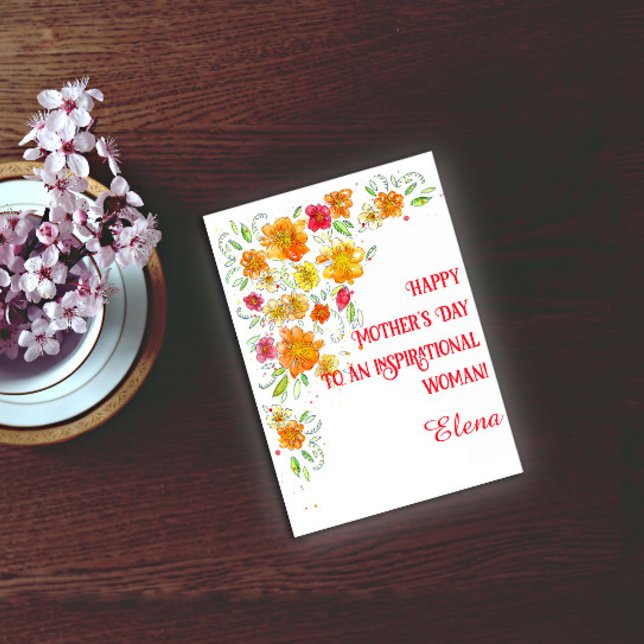 Vattenfärg enkel trädgård mor semestern kort (Skapare uppladdad)