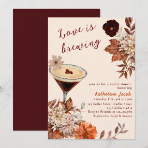 Vattenfärg Espresso Martini fall Möhippa Inbjudningar