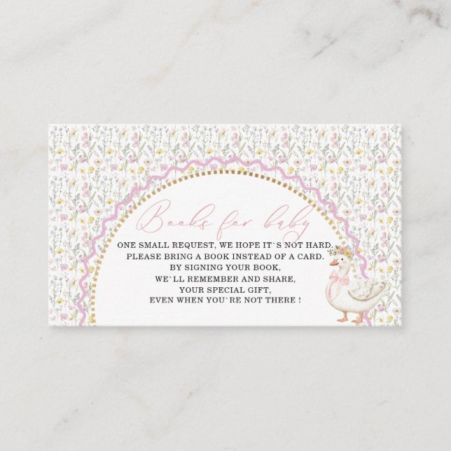 Vattenfärg ett fånig gose babydusch bokar för tilläggskort (Framsida)