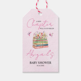 Vattenfärg Ett nytt kapitel börjar duschen flicka Presentetikett