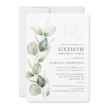 Vattenfärg Eucalyptus 60:e födelsedagen