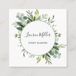 Vattenfärg Eucalyptus Greeneri Utandning Fyrkantigt Visitkort