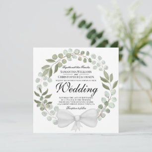 Vattenfärg Eucalyptus och Foliage Utandning Bröllo Inbjudningar