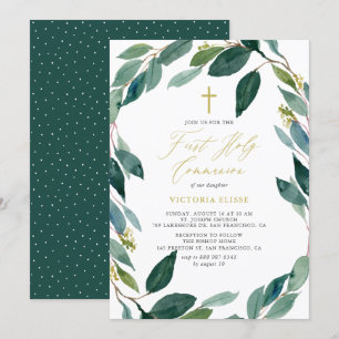 Vattenfärg Eucalyptus Utandning Första Heligan Kom Inbjudningar