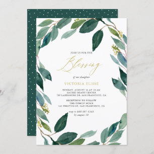 Vattenfärg Eucalyptus Utandningsfras Inbjudningar