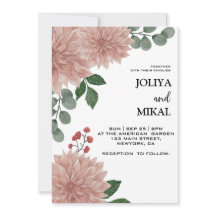 Vattenfärg Eukalyptus Blommig Bröllopsinbjudan