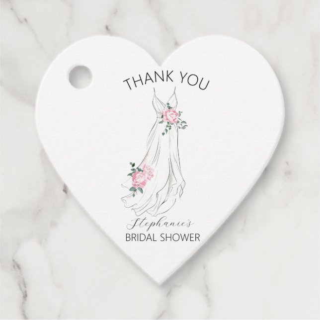 Vattenfärg Eukalyptus Blommig Klänning Bröllopsfes Gåvor Etiketter (Framsida)