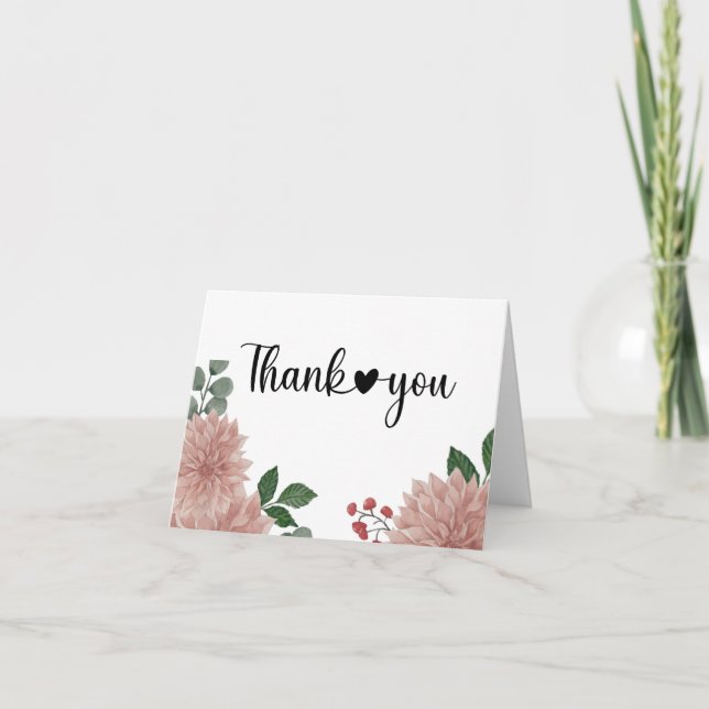 Vattenfärg Eukalyptus Blommor Tack Kort (Framsida)