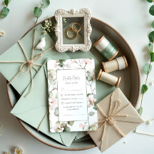 Vattenfärg Eukalyptus Bröllop Svarskort