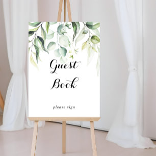 Vattenfärg Eukalyptus Grönska Gästbokskylt Poster