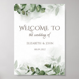 Vattenfärg Eukalyptus Grönska Spara Datum Poster