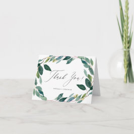 Vattenfärg Eukalyptus Krans Bröllop Tack Kort