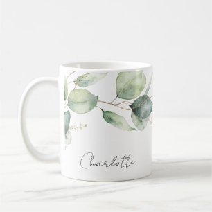 Vattenfärg Eukalyptus Script Bröllopsdusch Kaffemugg