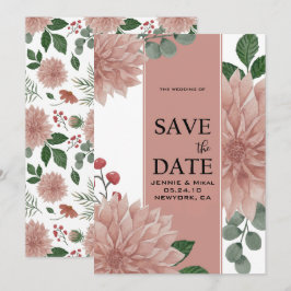 Vattenfärg Eukalyptusblad Blommor Spara Datumet