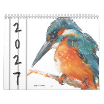 Vattenfärg Fåglar Väggkalender 2027