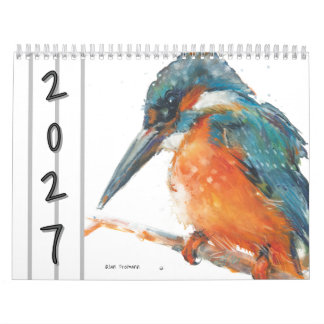 Vattenfärg Fåglar Väggkalender 2027 Kalender