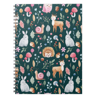 Vattenfärg Fairy Forest Children's Mönster Anteckningsbok
