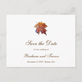 Vattenfärg Fallande Löv Höst Bröllop Spara Datum Meddelande Vykort