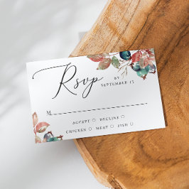 Vattenfärg faller blåbär bröllop. Blommigt OSA Kort