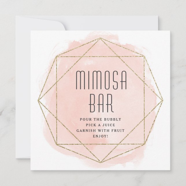 Vattenfärg falskt glitter Mimosa bardskylt Inbjudningar (Framsida)