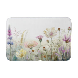 Vattenfärg fält i vild blommor badrumsmatta