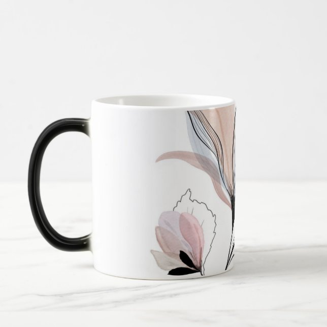 Vattenfärg fantastisk blommig muggdesign magisk mugg (Vänster)