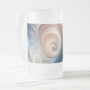 Vattenfärg Fantasy-Blommigt Pastel Blue & Cream Frostat Ölglas