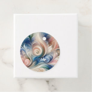Vattenfärg Fantasy-Blommigt Pastel Blue & Cream Gåvor Etiketter