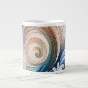 Vattenfärg Fantasy-Blommigt Pastel Blue & Cream Jumbo Mugg