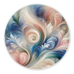 Vattenfärg Fantasy-Blommigt Pastel Blue & Cream Knopp