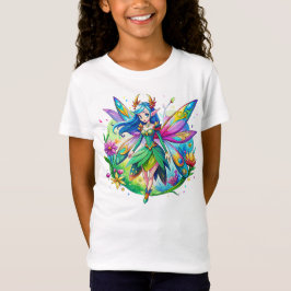 Vattenfärg Fantasy Fairy med Rainbow Vingar T Shirt