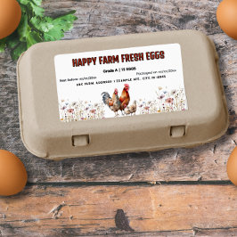 Vattenfärg Farm Egg Carton-etikett Fraktsedel