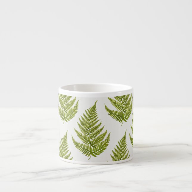 Vattenfärg Fern Mönster Espressomugg (Framsidan)