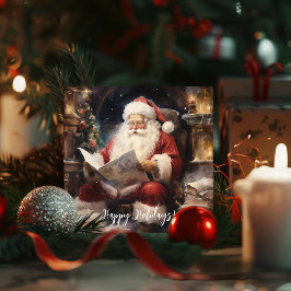 Vattenfärg Festive jultomten Julkort