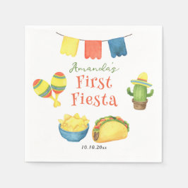 Vattenfärg Fiesta Första Födelsedag Pappersservett