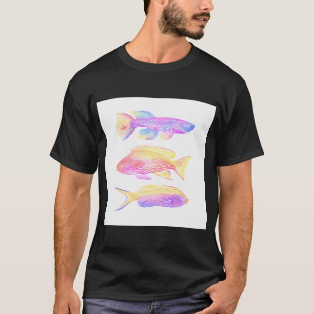 vattenfärg fisk t shirt (Framsida)