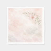 Vattenfärg Fjäril Baby i Blom Floral Rosa