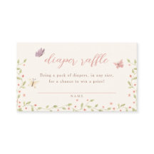 Vattenfärg Fjäril Baby Shower Blöja Lotteri