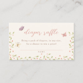 Vattenfärg Fjäril Baby Shower Blöja Lotteri Tilläggskort