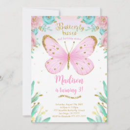 Vattenfärg fjäril födelsedagsinbjudan inbjudningar