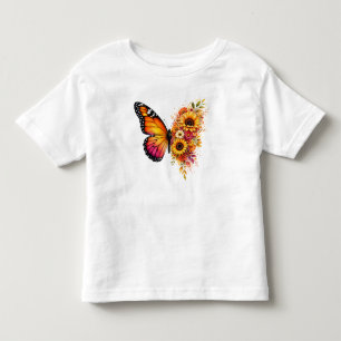 Vattenfärg fjäril solros PNG Blommig design T Shirt