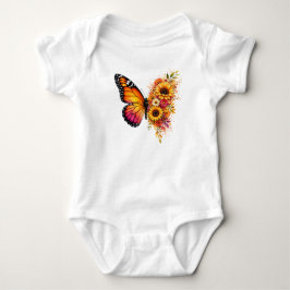 Vattenfärg fjäril solros PNG Blommig design T Shirt