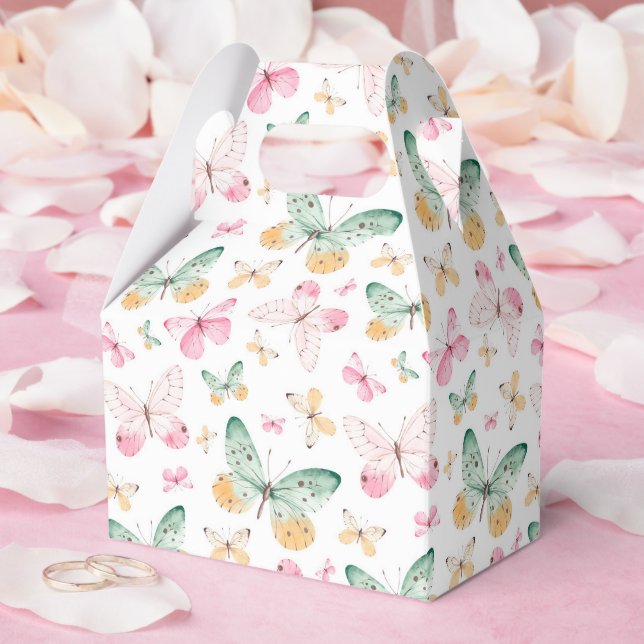 Vattenfärg Fjärilar Mönster Presentaskar (Bröllop)