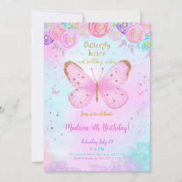 Vattenfärg Fjärilsinbjudan Inbjudningar