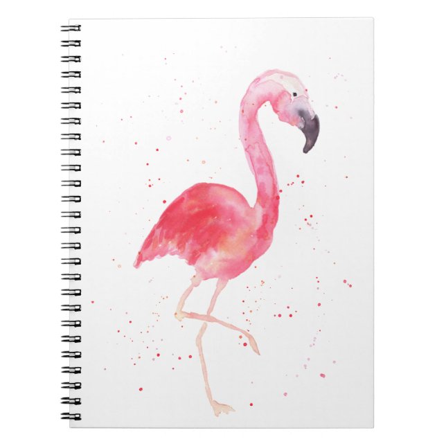 Vattenfärg Flamingo Anteckningsbok (Framsidan)