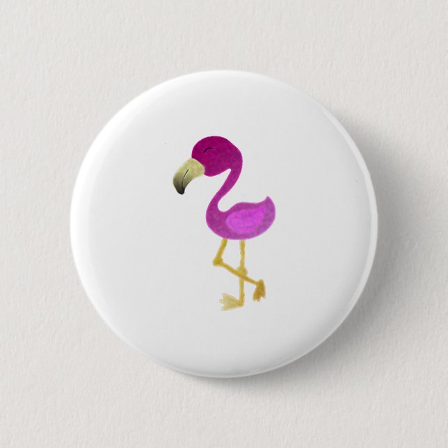 Vattenfärg Flamingo Knapp (Framsida)