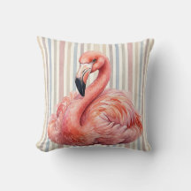 Vattenfärg Flamingo Kuddcover Kast