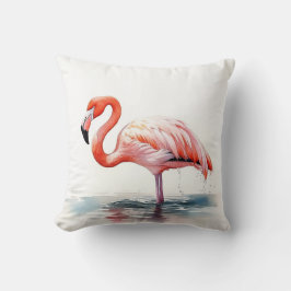 Vattenfärg Flamingo Kudde