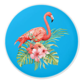 Vattenfärg Flamingo och Hibiscus Knopp